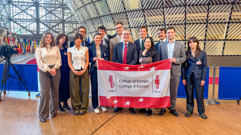MATA students with Tomas Reyes, then Chair of the Council Working Party on Transatlantic Relations (COTRA), during their 2026 study visit to the Council of the European Union.