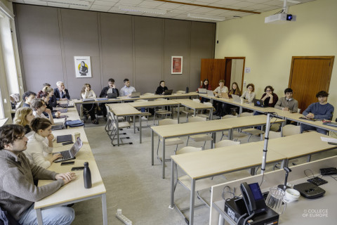 MATA students join their College of Europe peers in Bruges for the student event, “A Conversation on European Defence, Security and Space” on 1 April 2026.